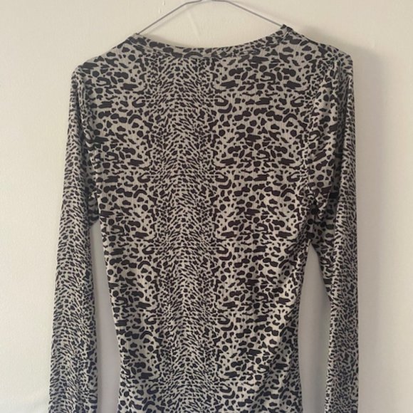 Animal Print Long Sleeve Mesh Top - Picture 2 of 2